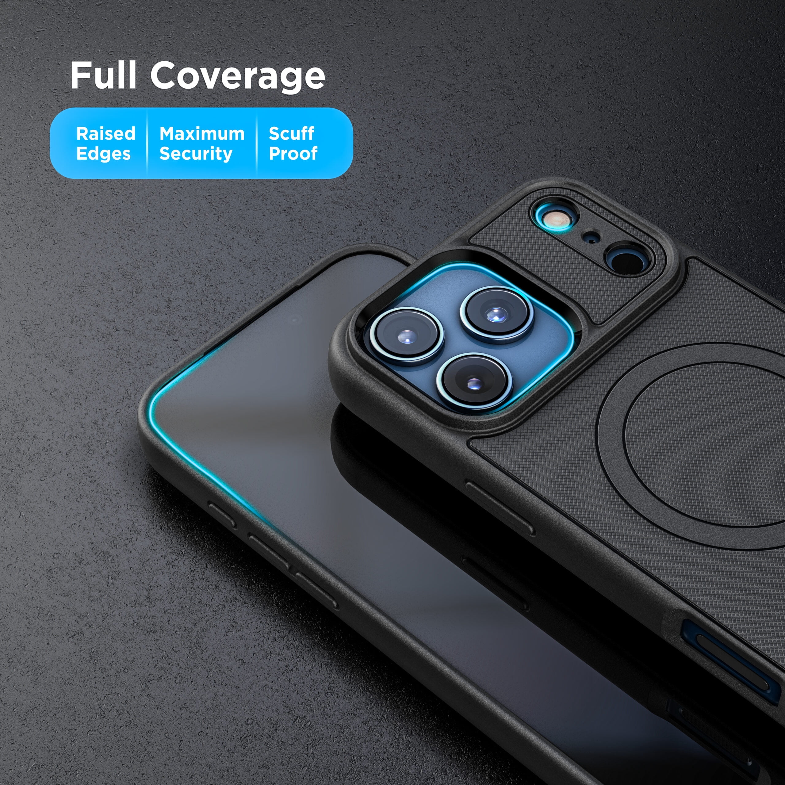 Encased for iPhone 17 Pro Wallet Case with Removable Magnetic Hinged Card Holder and Stand (Compatible with MagSafe) Black