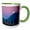 Green/White, variant on 3drose, Nightfall in Alaska, 11oz Two-tone Black Mug