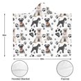 thumbnail image 3 of Wearable Blanket,Schnauzer Dog and Footprints Hooded Wearable Flannel Blanket for Adults & Teens,Winter Poncho Shawl Wrap Cape Cozy Anti-Pill,50"x60", 3 of 5