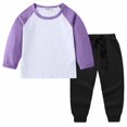 thumbnail image 2 of Coerni Children's Boys Girls Sweatshirt T Shirt Crewneck Long Sleeve Outfit Pullover Toddler Oversized Clothes Cotton Shirt Set, 2 of 9