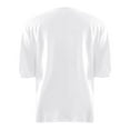 thumbnail image 4 of Daznico Women's Henley V-Neck T-Shirt, Button Up Short Sleeve Casual Versatile Everyday Top,M, 4 of 5