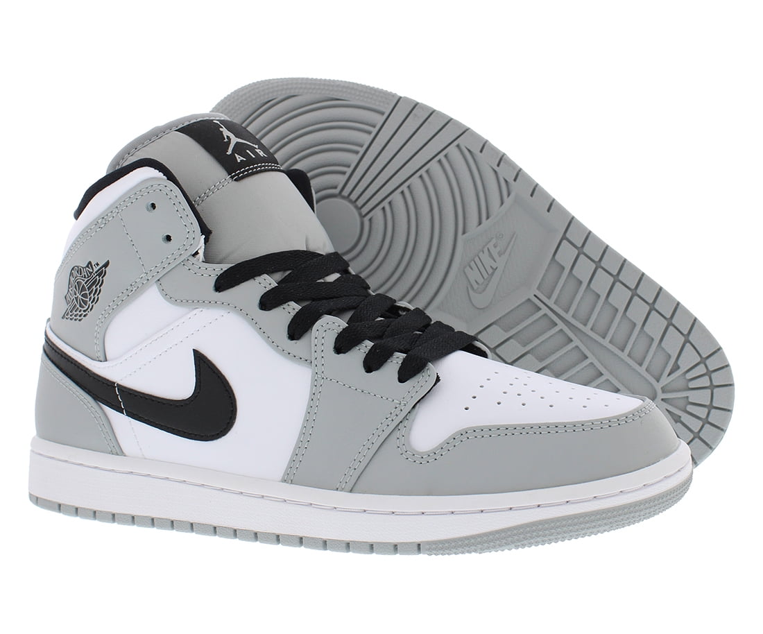 Nike Air Jordan 1 Mid Mens Shoes Size 11, Color: Light Smoke