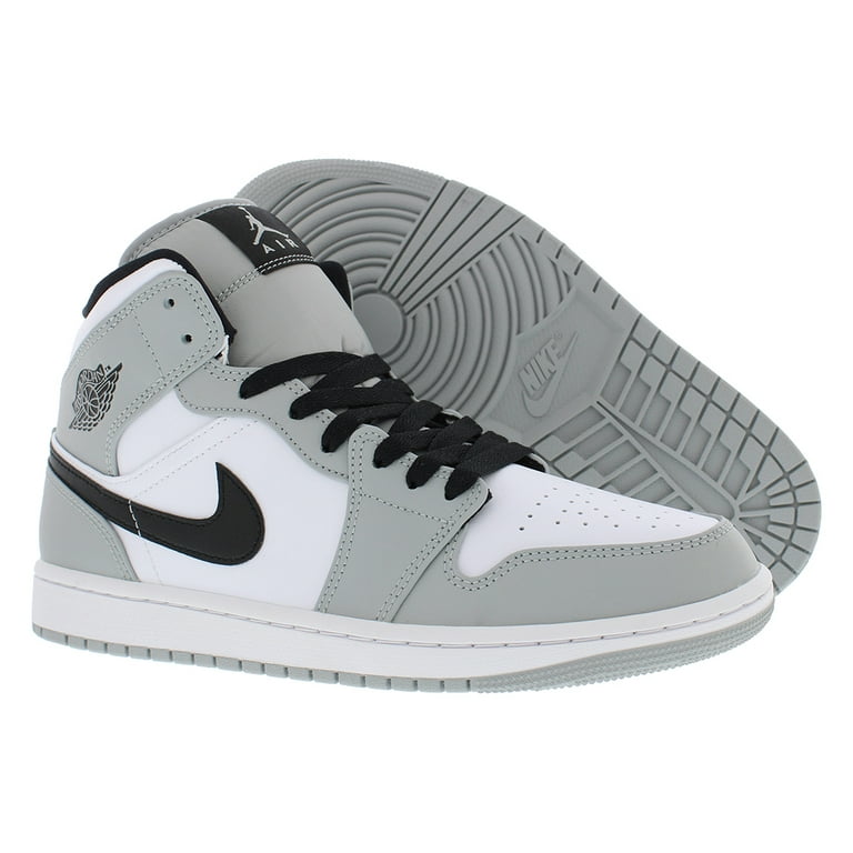 Nike Air Jordan 1 Mid Mens Shoes Size 11, Color: Light Smoke