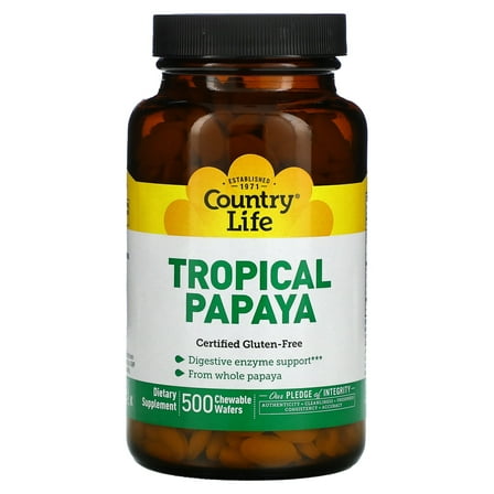 Country Life Tropical Papaya, 500 Chewable Wafers