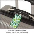 thumbnail image 3 of Square 2Pack PU Leather Exotic Green Leaves Cruise Luggage Tag with Privacy Cover and Name ID Tag for Travel Handbags Backpacks Luggage Tags, 3 of 6