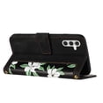thumbnail image 4 of Leather For Samsung Galaxy S26 Plus 5G 6.7-inch Floral  Printed Wallet Case, With Card Holder,Wristband,Magnetic Clasp Kickstand Folio Cover,Black,For Galaxy S26 Plus 5G, 4 of 8