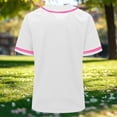 thumbnail image 5 of hlysgo Baseball Jersey for Women Full Button Mesh Embroidered Loose Fit Shirt Summer Comfy Casual Tops White,2xL, 5 of 6