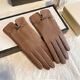 thumbnail image 2 of UJNDER Ladies' 2025 Autumn and Winter Versatile Windproof Thick Cold Leather Gloves for Women Coffee, 2 of 3