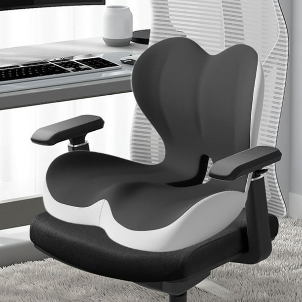 Cojín de Asiento Ortopédico para Coxis Almohadilla Ergonómica Soporte para Espalda con Funda de Malla Transpirable Lavable Adecuado para Hogar Y Vehí Gris