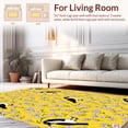 thumbnail image 2 of ODIKA 8'x8' Machine Washable Non-Slip Area Rug, Elegant Magpie Birds Among Blooming Floral Branches High Traffic Rug, Yellow, 301423, 2 of 7