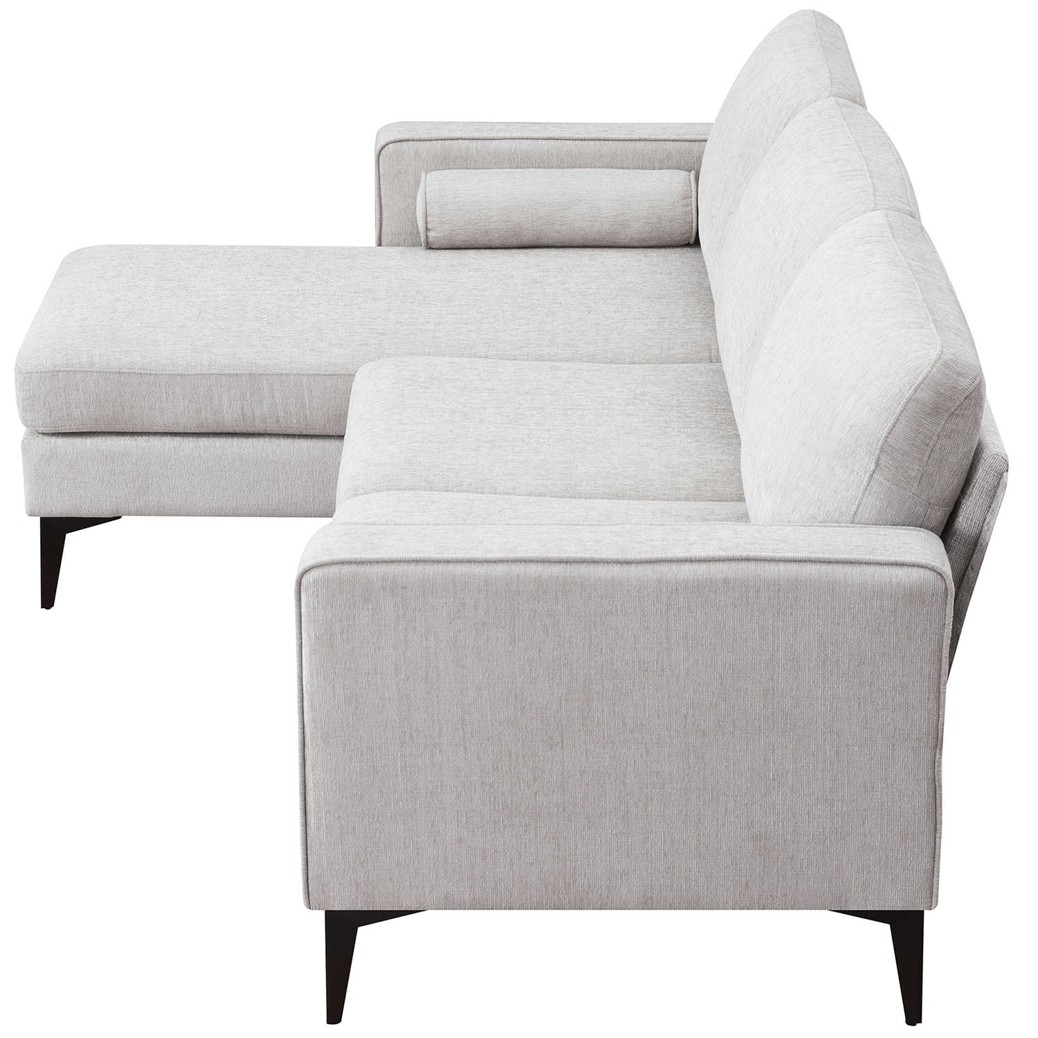 Kadyn 86" Convertible Sectional Sofa, Modern Chenille Fabric Sofa with Reversible Chaise and 2 Pillows, L-Shaped 3-Seat Sofa for Apartment, Beige