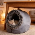 thumbnail image 4 of Warm Bed Hooded Cat Bed A Calm Suitable For Cats Washable Detachable Padding Suitable For Under 20 Pounds To Spend The Winter, 4 of 5