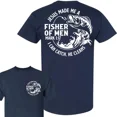 thumbnail image 3 of Jesus Made Me a Fisher of Men 2-Sided T-Shirt – Funny Christian Tee, “I Catch, He Cleans” Design, Father’s Day Gift, Humor Shirt for Dad, 3 of 7