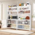 thumbnail image 3 of 73" Tall Kitchen Pantry Cabinet with 4 Doors & Pegboard,Metal Pantry Storage Cabinet with Adjustable Shelves for Kitchen,Dining Room,White02, 3 of 8