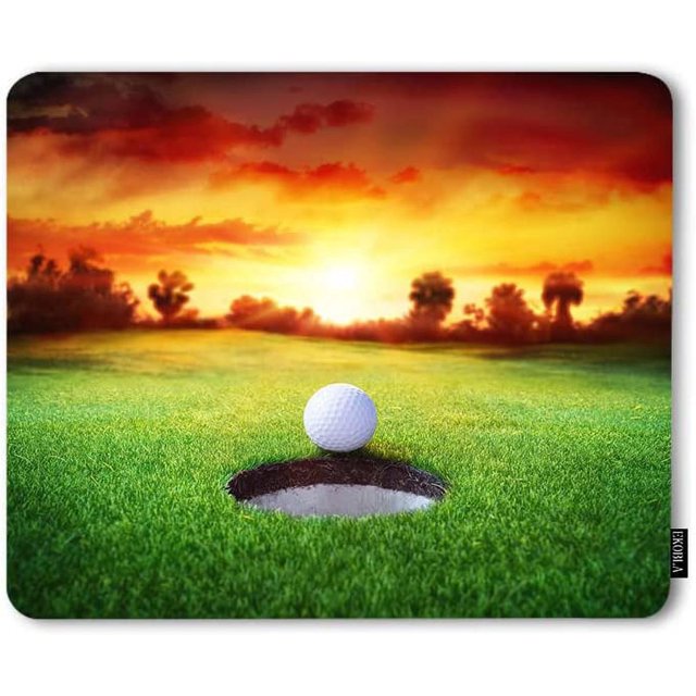 Golf Mouse Mat Grass Sunset Hole Outdoor Trees 9.5x7.9 Inch Smooth Mouse Pad for Gaming Office Work Home
