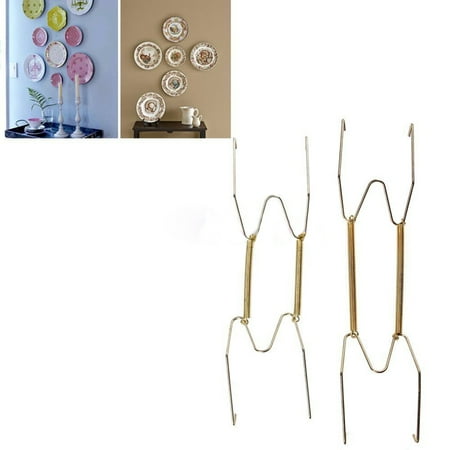 

UDIYO 4Pcs Stainless Steel Plate Hangers for Walls Compatible Decorative Plates Hooks Dish Diaplay Holder with Wall Hooks