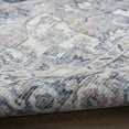 thumbnail image 3 of 8' Blue and Ivory Floral Power Loom Distressed Washable Runner Rug, 3 of 9