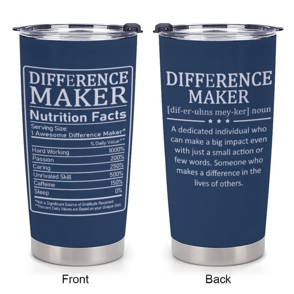 Difference Maker Gifts - Christmas Thank You Gift for Men Women - Teacher Appreciation Gifts - Inspirational Gift for Coworker, Boss, Assistant, Employee - 20oz Tumbler