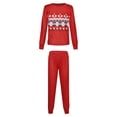 thumbnail image 2 of Fanvereka Women's S Breathable/Round Neck/Polyester Two-piece Family Long Sleeve Family Pajamas, Red, 2 of 6