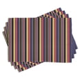 thumbnail image 1 of Ambesonne Retro Place Mats Set of 4, Vintage Geometric Stipes, Standard Size, Multicolor, 1 of 6