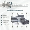 thumbnail image 3 of Elegant Comfort 12-Piece Bed-in-a-Bag, Isabella Pleated Ruched Ruffled Comforter Set, 6-Piece Sheet Set Featuring Smart Pockets, Decorative Pillows, All Season Bedding, California King, Silver, 3 of 4