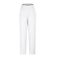 thumbnail image 4 of Gaecuw Linen Pants for Women Wide Legged Pants Regular Fit Long Pants Lounge Trousers Sweatpants Loose Baggy Pants Mid Waisted Linen Summer Ankle Length Workout Pants with Pockets Solid Athletic Pants, 4 of 6