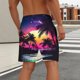 thumbnail image 4 of Pantalones Cortos para Hombre de Cintura Elástica con Bolsillos Pantalones de Playa de Impresión Casual, Poliéster Ligero de Moda para la Primavera Verano Al Aire Libre Y el Uso Diario, 4 of 5