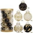 thumbnail image 2 of GOGRANT 25Pcs Christmas Balls Ornaments for Xmas Christmas Tree Decor, 2.36 Inch Shatterproof Christmas Tree Decorations Hanging Baubles for Holiday Wedding Party, Black & Gold, 2 of 6