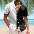 thumbnail image 2 of Camisas De Vestir Para Hombre Manga Corta Hombres Casual Manga corta Primavera Verano Turndown Neck 3D Impreso Camisas Moda Top Blusa Camisas (Black, S), 2 of 4