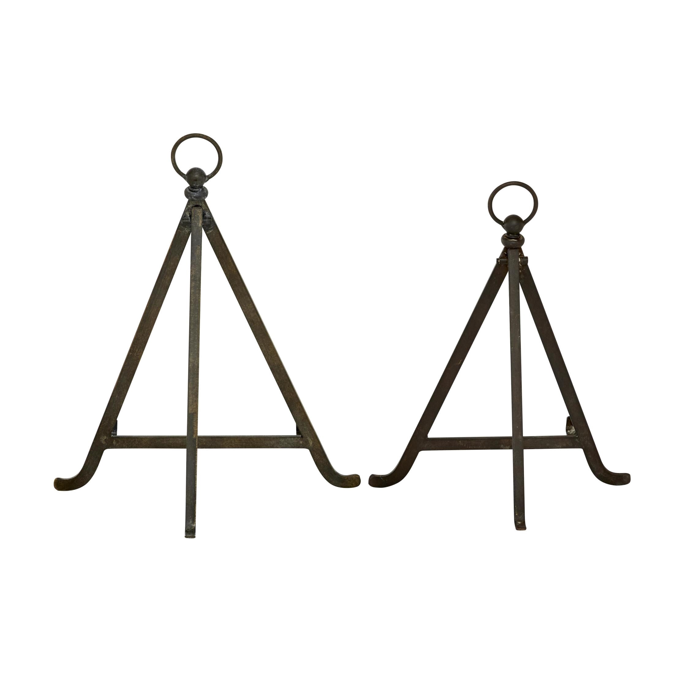 DecMode 13", 15"H Bronze Metal Tabletop Triangle Easel with Foldable Stand, 2-Pieces