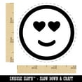thumbnail image 2 of Heart Eyes Love Happy Face Emoticon Self-Inking Rubber Stamp Ink Stamper - Yellow Ink - Small 3/4 Inch, 2 of 7