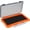 Orange, variant on Blue Fishing Tackle Box Slit Foam Case, Super Slim 6.8x3.8x0.8 Inch Lures Jig Box for Hooks Spinners Spoons Storage, Translucent Lid Lightweight Portable Tackle Tray