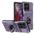 thumbnail image 2 of For Motorola Moto G Power 2025 Phone Case with Finger Ring Holder Kickstand, Card Slots，Heavy Duty Shockproof Rugged Protective Working with Magnetic Car Phone Mount,Purple,For Moto G Power 2025, 2 of 7