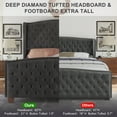Amerlife 62" High Queen Size Platform Bed Frame, Velvet Upholstered Bed