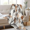 thumbnail image 6 of 70x55 Inches Glow in The Dark Blanket Cozy Throw Camping Blankets for Home and Outdoor Use Brown Leaves Pattern, 6 of 8