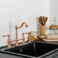 thumbnail image 2 of Two-Handles Copper Bridge Kitchen Faucet with Side Sprayer, 2 of 5