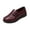 Red, variant on EKVAHL Women's Slip‑On Casual Loafers, PU Leather Vintage Walking Flats, Anti Slip Wide Fit Elderly Daily Walking Shoes Black