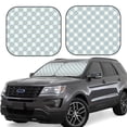thumbnail image 6 of Kdxio Daisy Plaid Blue Print 2-Piece Sun Shade Front Windshield - Foldable Car Front Window Sunshades for Most Sedans SUV Truck, 6 of 6