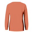 thumbnail image 4 of Sudadera con estampado de calabaza de otoño para mujer, informal, de manga larga, con cuello redondo, color rojo, 4 of 4