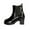 Black, variant on Women Boots Chunky Heel Round Toe Ankle Short Boots Casual Winter Warm Short Boots Solid Color Shoe for Women's Trendy Black 9