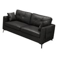 thumbnail image 1 of Sofá de cuero con 2 almohadas Perfecl Sofá de asiento profundo Negro 2 plazas, 1 of 8