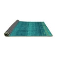 thumbnail image 2 of Ahgly Company Indoor Round Abstract Turquoise Blue Modern Area Rugs, 5' Round, 2 of 4