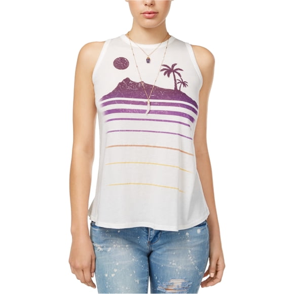 Camiseta sin mangas Carbon Copy para mujer con espalda dividida blanco grande