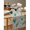 thumbnail image 3 of Hokiten Table Runners 36 Inches Long Dress Scarves, Teal Orange Boho Farmhouse Kitchen/Dining Table Runner, Short Coffee Tablerunners, Middle Century Geometric Abstract 13x36 Inch, 3 of 7