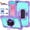 Purple, variant on Galaxy Tab A 8.0 Kids Case,Rugged Heavy Duty Protective Case with Rotating Hand Strap Stand Handle Shoulder Strap Tablet Cover for Samsung Galaxy Tab A 8.0 inch 2019 sm-T290/T295/T297,Rosegold