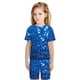thumbnail image 4 of Balery A Blue Glitter Conjunto de Pijama Infantil de Manga Corta con Estampado – Ropa de Dormir de Algodón Suave-Small, 4 of 4