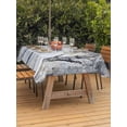 thumbnail image 4 of 60x120 Inch Outdoor Tablecloth with Umbrella Hole Zipper Rectangle Gray Forest Rectangular Tablecloths Outside Waterproof Vintage Watercolor Trees Branch Patio Table Cloth Cover for Picnic Party, 4 of 8