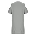 thumbnail image 4 of Antinious Womens Off Shoulder Short Sleeve V-Neck Solid Spaghetti Straps Summer Beach Dresses, 4 of 5