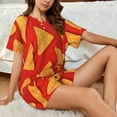 thumbnail image 4 of Balery Tortilla chips Conjunto de Pijama para Mujer con Estampado, Dos Piezas de Manga Corta y Shorts, Ropa de Dormir Suave con Cuello Redondo y Bolsillos-XX-Large, 4 of 6