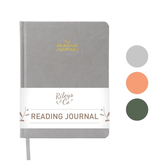 Rileys & Co. Grey Book Journal - Reading Journal & Book Review Journal | Book Journal Reading Log & Reading Journals for Book Tracking with Review Sections